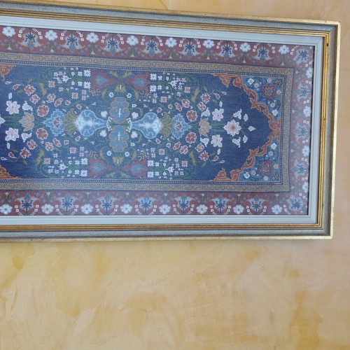 Handmade framed embroidery 43x87 cm used
