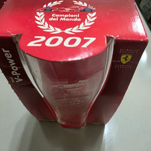 Set of 5 large collectible Ferrari and Athens 2004 glasses