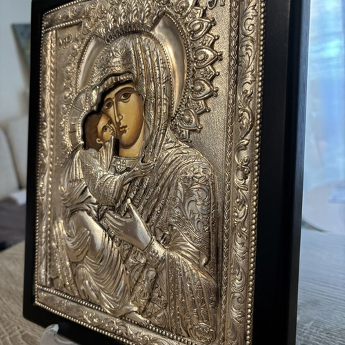 Silver icon of Panagia used, 950 silver