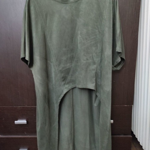Khaki short-sleeve blouse used, size L