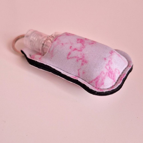 Keychain hand sanitizer holder white-pink unused