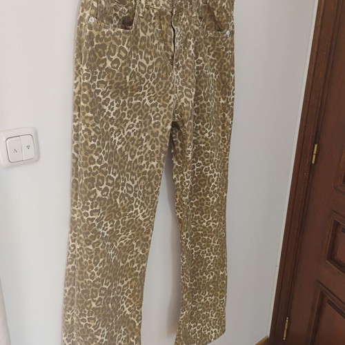 Zara leopard jeans like new, beige, size XXL