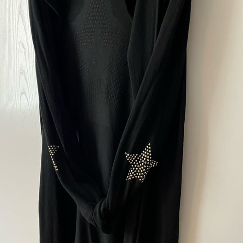 Black cardigan one size like new with hood and star details