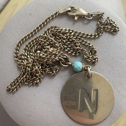 Silver 925 necklace with initial N like new