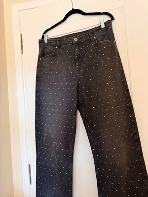 Zara jeans with studs like new, size M 38 10, black