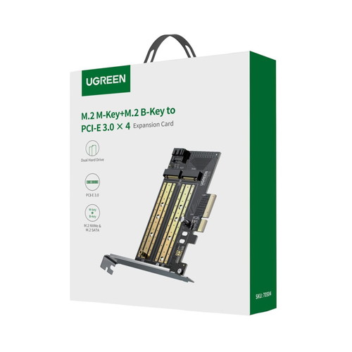 Ugreen PCIe 3.0 x4 expansion card adapter for SSD M.2 M-Key and B-Key new