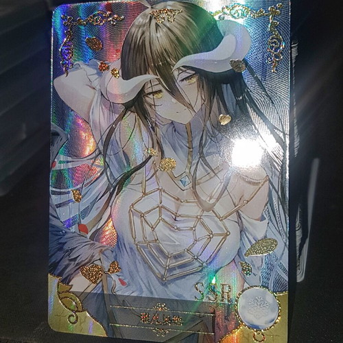 Albedo Overlord anime waifu holo card with gold stamping