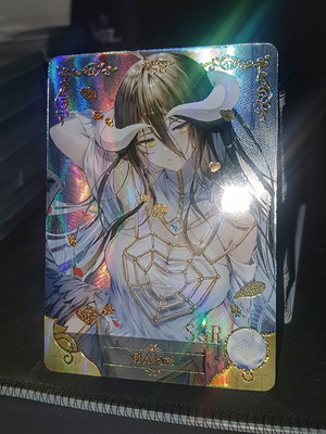 Albedo Overlord anime waifu holo card with gold stamping