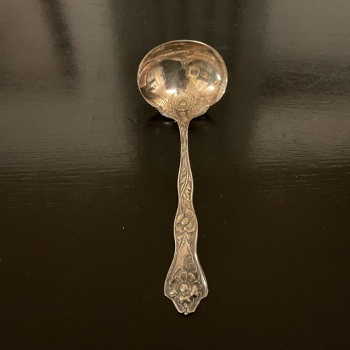 Antique silver-plated small soup spoon like new