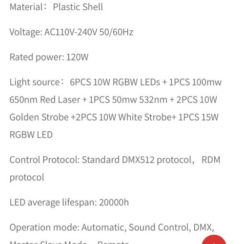 Moving Head Light U King with 6 Heads 120W RGBW Strobe Laser new