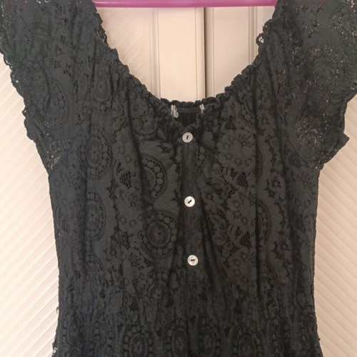 Black lace strapless dress, sizes L and XL