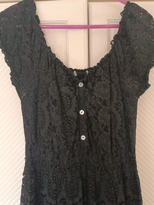 Black lace strapless dress, sizes L and XL