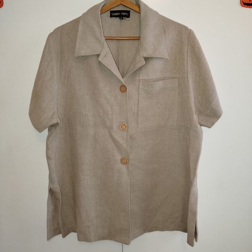 Lauren Vidal beige skirt blouse jacket set new