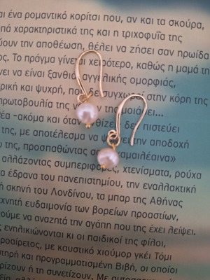 Faux pearl earrings, 3cm height