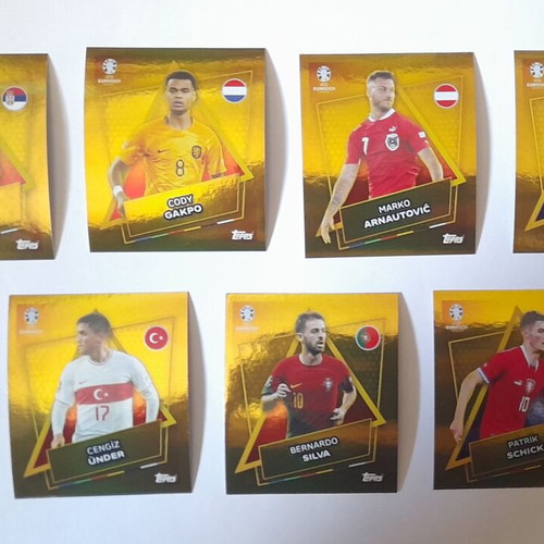 UEFA Euro 2024 SP stickers like new, 17 of 21 gold without signature