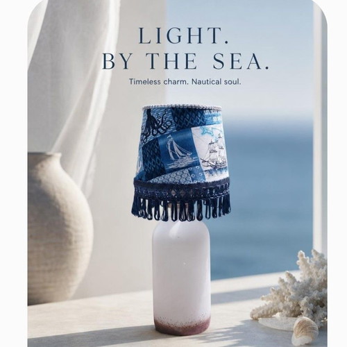 Ocean Ships Table Lamp with Inox or Glass Base, E27, New