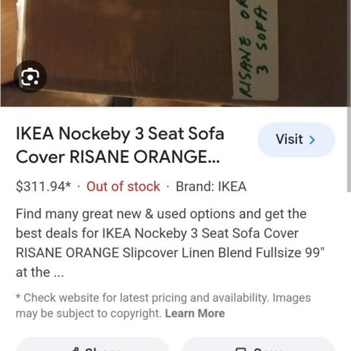 Ikea Nockeby Risane sofa cover orange linen new