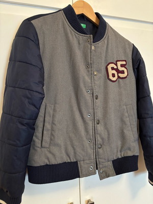 Benetton jacket like new, size 12, gray and blue