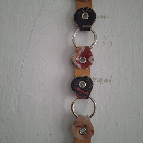Vintage Y2K leather suede belt with silver accents like new, multicolor