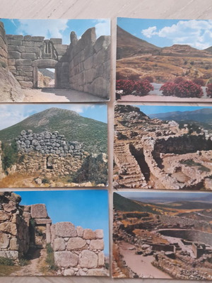 Mycenae postcards set of 6 pieces 1967