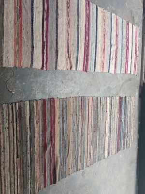 Handmade rag rugs like new, set of 2 pieces 2.54x0.78 m