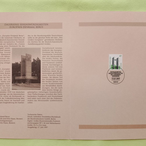 Germany 1997 stamp with Bonn first day cover cancellation