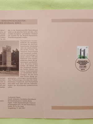 Germany 1997 stamp with Bonn first day cover cancellation