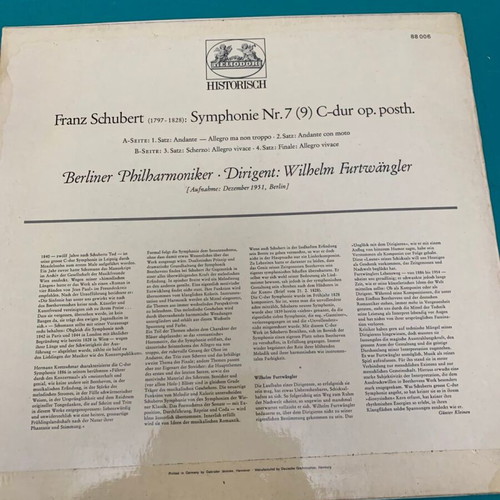 Franz Schubert vinyl record used