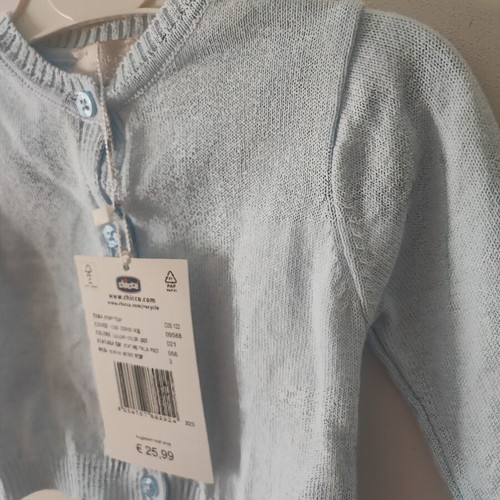 Chicco Baby Blue Cardigan New No56/1-3m