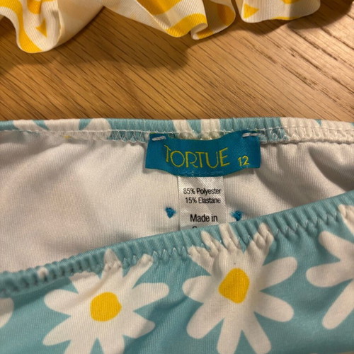 Girls' bikini Tortue size 12 like new, turquoise with flowers