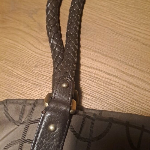 Boss shoulder bag like new, leather and fabric beige and brown