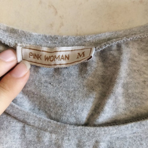 Pink Woman long-sleeve top like new, gray, size M