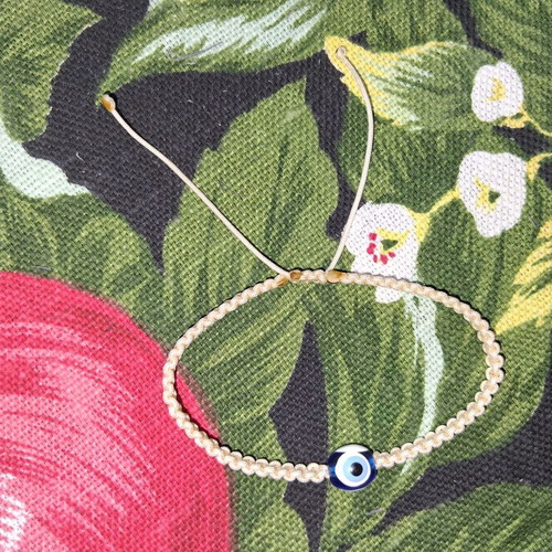 Macrame bracelet set with evil eye beads, adjustable size