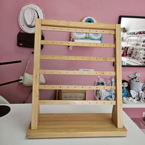 Wooden jewelry display stands, set