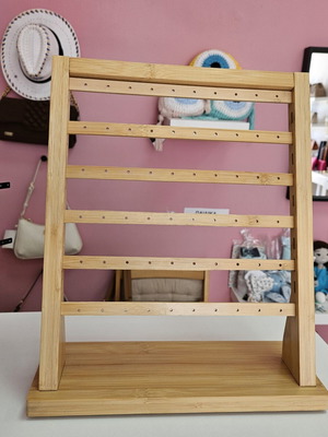 Wooden jewelry display stands, set