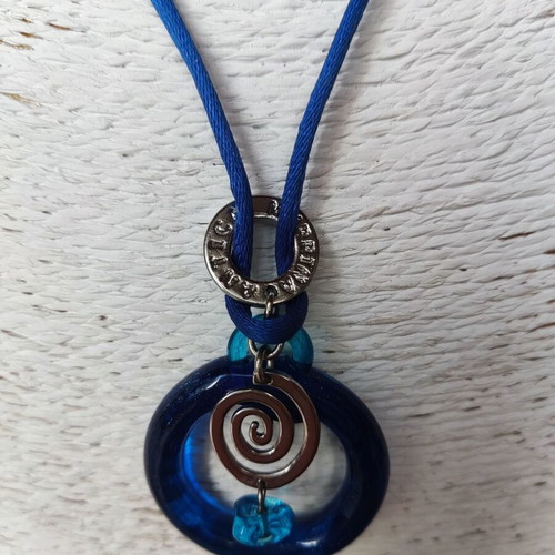 Antica Murrina Venezia Handmade Necklace Like New, Blue Murano Pendant