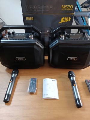 Mifa M520 Gen2 φορητά ηχεία πάρτι με μικρόφωνα καραόκε, σετ 2