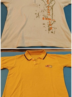 Set of 2 Boys' T-shirts size 6-7, Sam 0 13 and JJ Sports Polo, like new