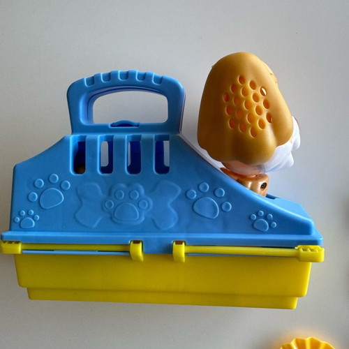 Play Doh Care and Carry Vet Playset used with modeling accessories