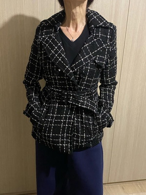 Fabric black and white jacket used, size S