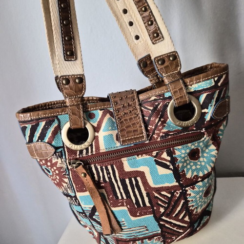 Guess Africa Collection vintage shoulder bag like new, Y2K boho chic