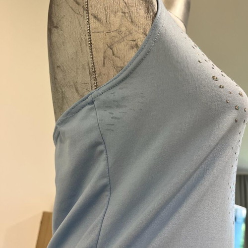 Y2K 00s Embellished Halterneck Top by Clockhouse C&A size UK14 EU40 used, blue