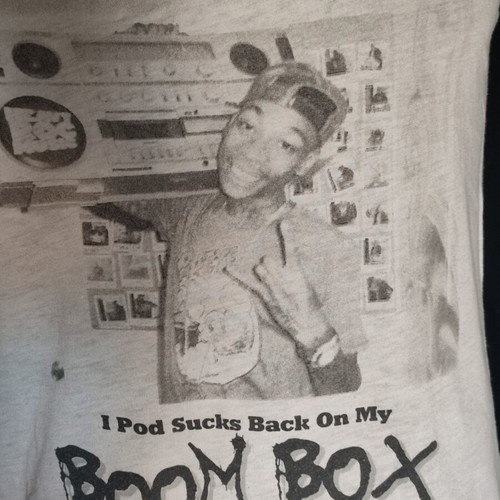 Boom Bap men's white tank top, size S, retro 90s graphic