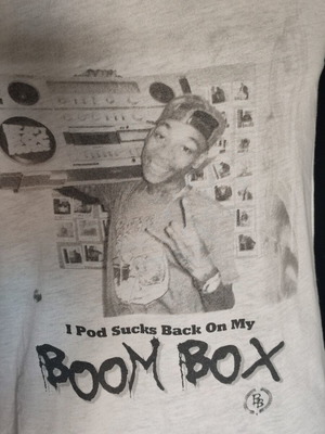 Boom Bap men's white tank top, size S, retro 90s graphic