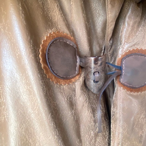 Le Vertige coat tan used with leather look size L