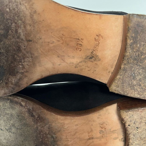 Louis Vuitton leather ankle boots used, size 38.5, black