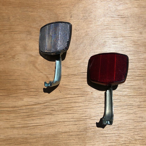 Bicycle Reflectors Front and Rear Pair with New Mounts TOP LS201