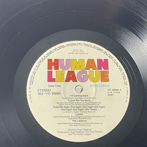 The Human League Hysteria 1984 LP vinyl used