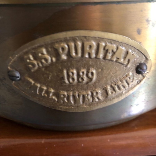 Ss.puritan 1889 Fall River Line lamp bronze color, diameter 59 cm, height 37