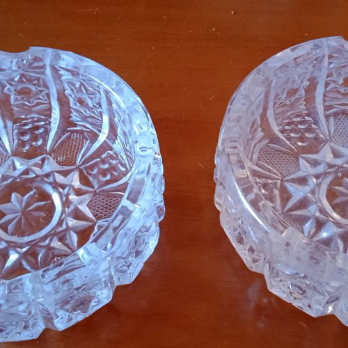 Crystal ashtrays new, set of 2 pieces
